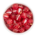 Red Glitter & Clear Duo w/Gold Fleck Beads 16mm (Package of 10)