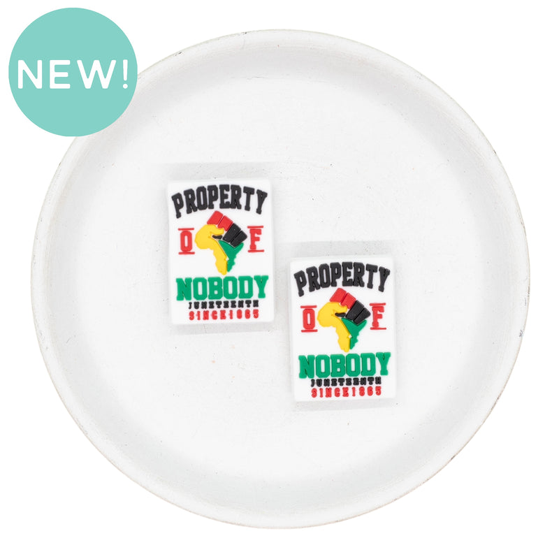 Property of Nobody Juneteeth Since 1865 Silicone Focal Bead 30x22mm (Package of 2)
