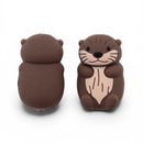3-D Otter Silicone Focal Bead 28x14x18mm (Package of 2)