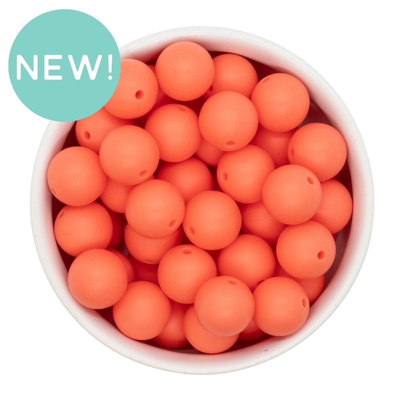 Sunset Orange Silicone Beads 15mm (Package of 10)
