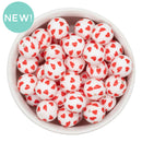 Red Heart Printed Silicone Beads 15mm (Package of 10)