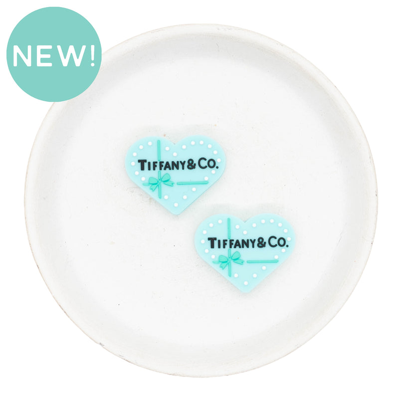 Tiffany Heart Silicone Focal Bead 24x30mm (Package of 2)