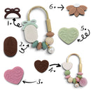 Leaf Embossed Rouge Heart Silicone Focal Bead 20x25mm (Package of 2)
