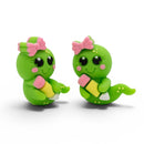 3-D Bookworm with Pencil Silicone Focal Bead 29x22x14mm (Package of 2)