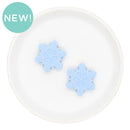 Light Blue Embossed Snowflake Silicone Focal Bead 26mm (Package of 2)