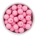 Carnation Pink Solid Round 15mm Silicone Beads (Package of 10)