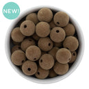Light Brown Flocked/Fuzzy Beads 16mm (Package of 10)