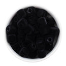 Black Square Flocked/Fuzzy Large Hole Beads 12mm Square, 15mm Diagonal (Package of 20)