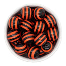 Black & Orange Stripe Beads 20mm (Package of 10)