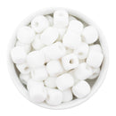 White Square Flocked/Fuzzy Large Hole Beads 12mm Square, 15mm Diagonal (Package of 20)