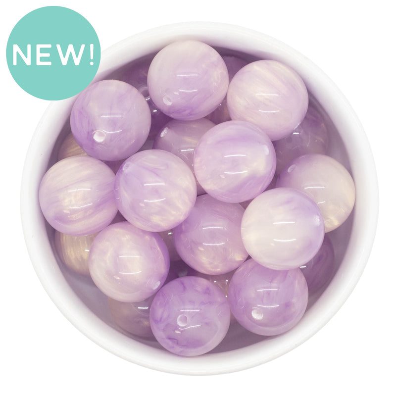 Lavender Pearly Luster Beads 20mm (Package of 10)