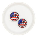 Patriotic Smiley Silicone Focal Bead 28mm (Package of 2)