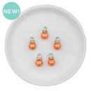 Orange Faux Pearl Bauble Charm 17x10mm (Package of 5)