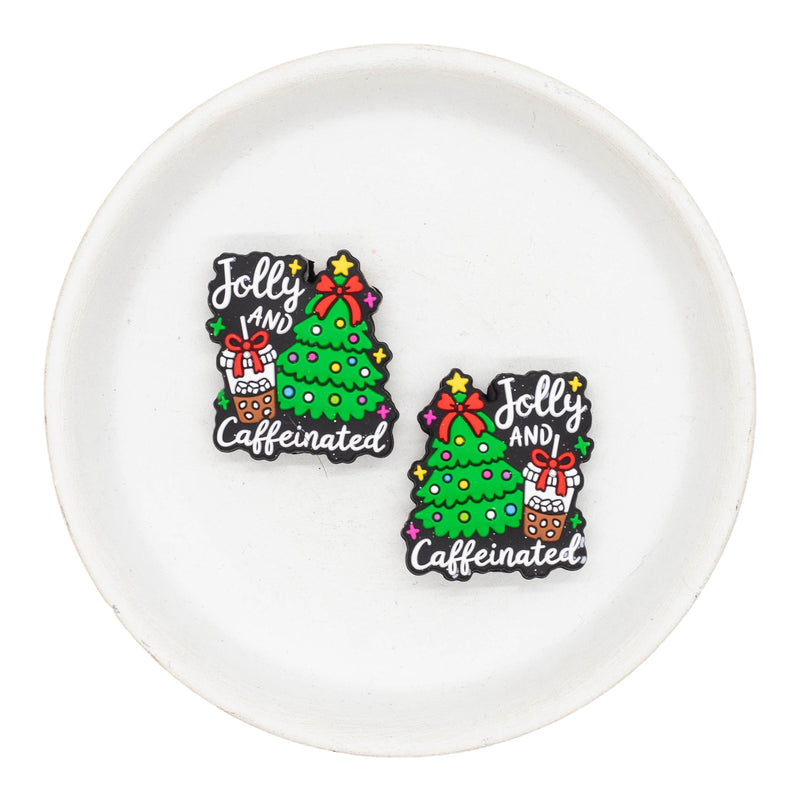 Jolly and Caffeinated Silicone Focal Bead 31x27mm (Package of 2)