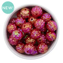 Red Iridescent Oblong Multifaceted 16x17mm (Package of 10)