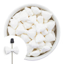 White Bow Bead 32x18mm (Package of 5)