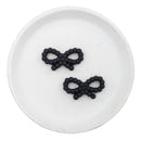 Black Dotted Bow Silicone Focal Bead 34x19mm (Package of 2)
