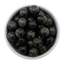 Black w/Gold Glitter Beads 16mm (Package of 10)