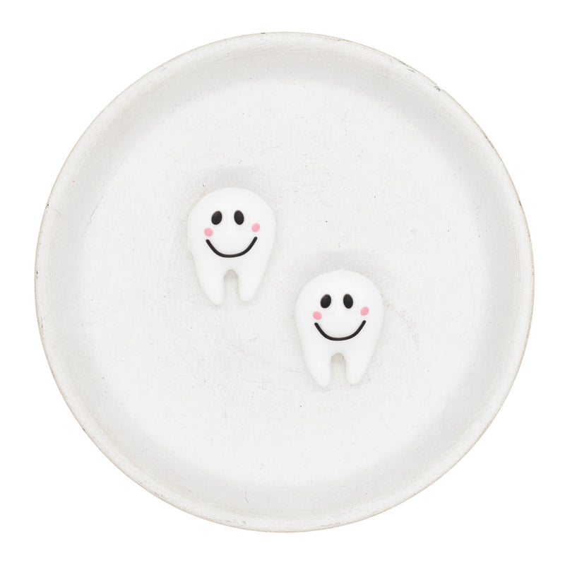 3-D Tooth Silicone Focal Bead 25x18x14mm (Package of 2)