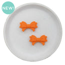 Orange Glitter Arched Bow Silicone Focal Bead 19x32mm (Package of 2)