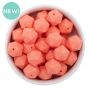 Coral Hexagon Silicone Beads 16mm - Point Top (Package of 5)