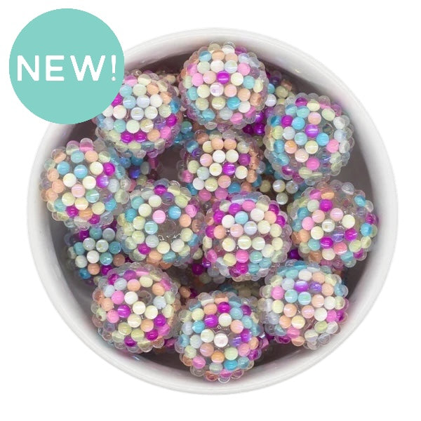 Multicolor Pebbled Illusion Rhinestone Beads 20mm (Package of 5)