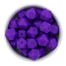 Violet Hexagon Silicone Beads 14.5mm - Flat Top (Package of 5)