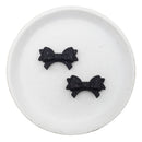 Black Glitter Arched Bow Silicone Focal Bead 19x32mm (Package of 2)