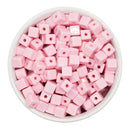 Light Pink Solid Square Beads 8mm (Package of Approx. 35 Beads)
