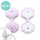 3-D Pearlized Lavender Builder Shell Silicone Focal Bead 20x27x30mm (Package of 2)