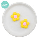 Flower w/Daffodil Petals and Light Pink Center Silicone Focal Bead 28mm (Package of 2)
