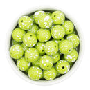 Lime Green w/White Splatter Beads 16mm (Package of 10)
