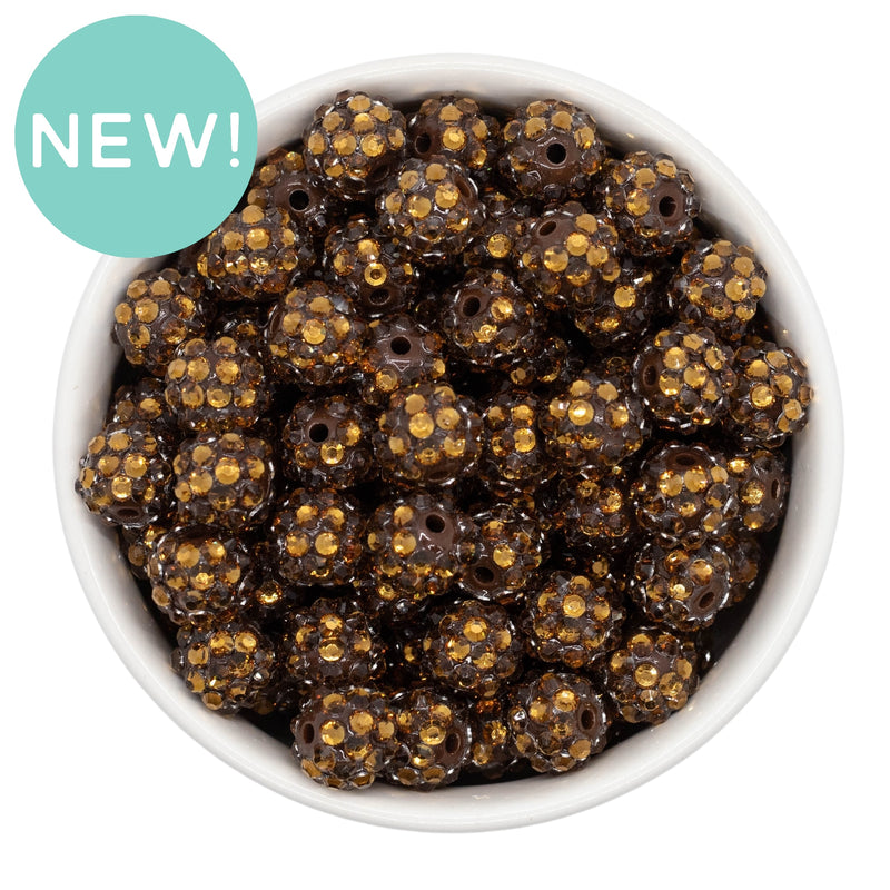 Coffee Rhinestone Beads 12mm (Package of 20)