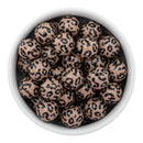 Black Leopard Print on Latte Beads 16mm (Package of 10)