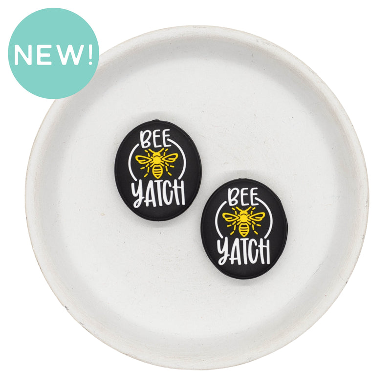 Bee Yatch Silicone Focal Bead 31x26mm (Package of 2)
