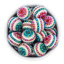 Christmas Stripe Rhinestone Beads 22x20mm (Package of 10)