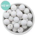 White Glitter Dust Beads 16mm (Package of 10)