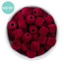 Burgundy Square Flocked/Fuzzy Large Hole Beads 12mm Square, 15mm Diagonal (Package of 20)