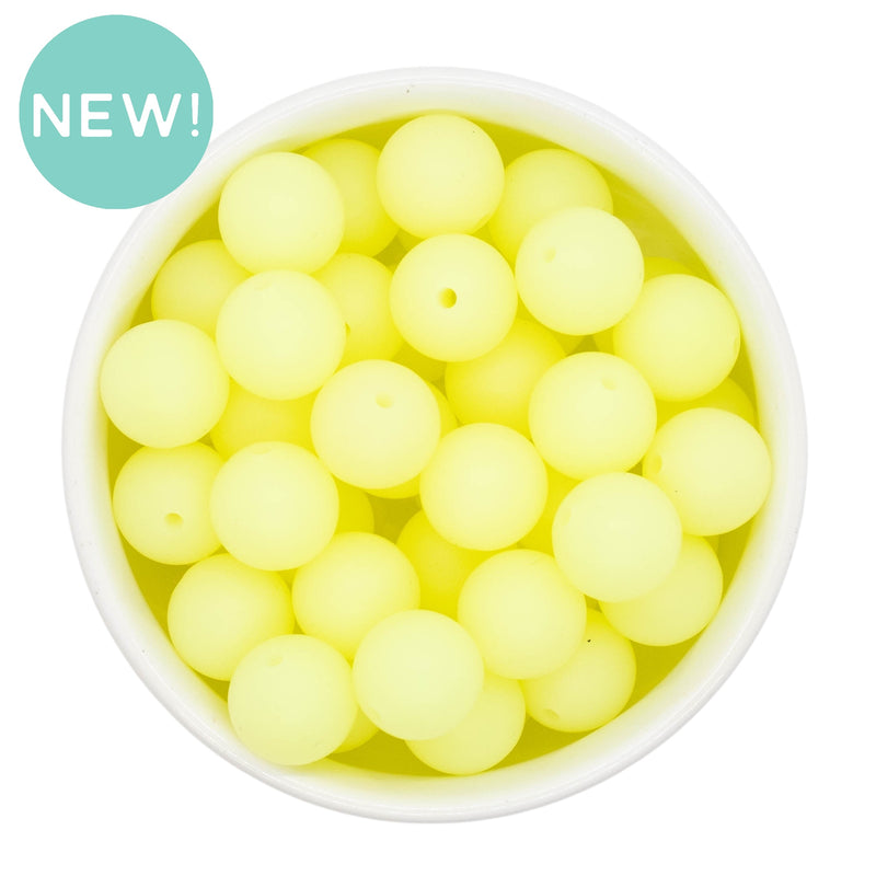 Glow in the Dark Neon Pale Yellow Silicone Beads 15mm (Package of 10)