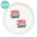 Joy to the World Glitter Silicone Focal Bead 26x31mm (Package of 2)