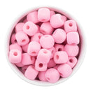 Light Pink Square Flocked/Fuzzy Large Hole Beads 12mm Square, 15mm Diagonal (Package of 20)