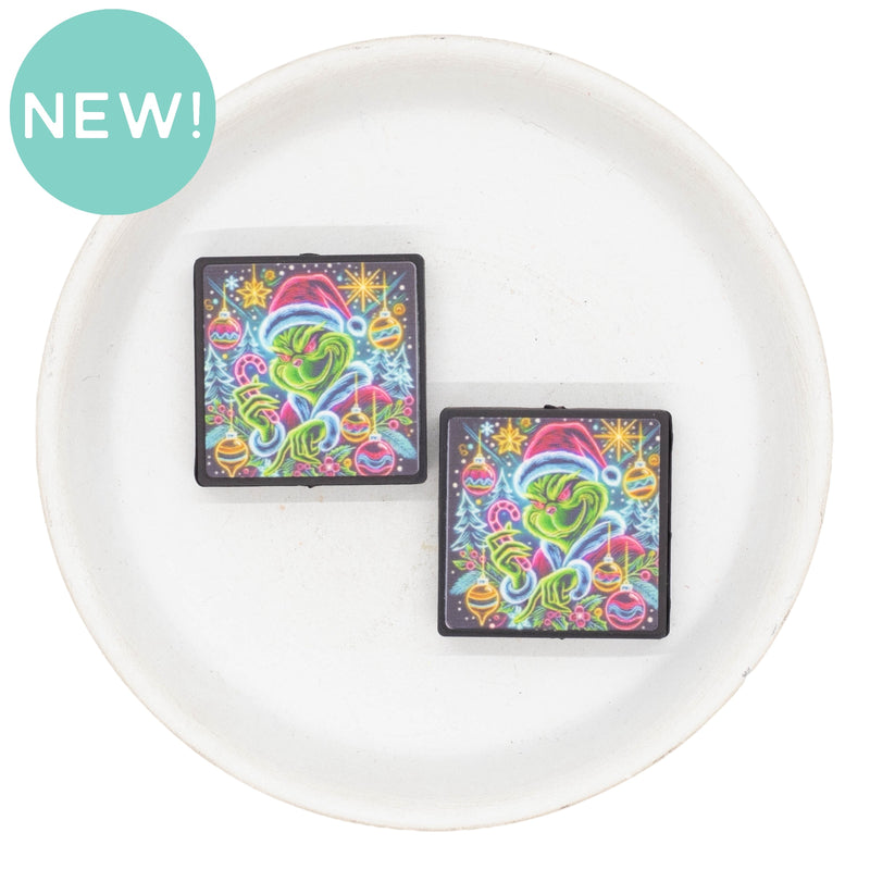 You're a Mean One Lights Printed Silicone Focal Bead 30mm (Package of 2)