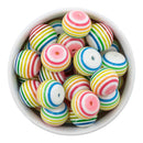 White Rainbow Stripe Beads 20mm (Package of 10)