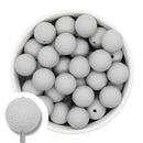 Embossed Coin Grey Silicone Beads 15mm (Package of 10)