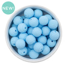 Baby Blue Solid Spiral 15mm Silicone Beads (Package of 10)