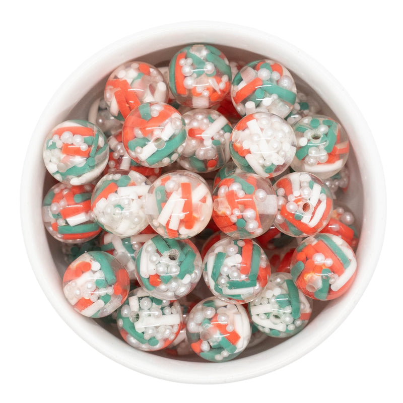 Suspended Christmas Sprinkles Confetti 16mm Bead Mix (Package of 10)
