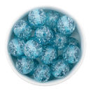Teal Foil Glitter Beads 20mm (Package of 10)