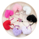 Fuzzy Heart w/Heart Carabiner Beadable Keychains (Package of 1)