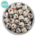 Earthy Florals & Paws Silicone Beads 15mm (Package of 10)
