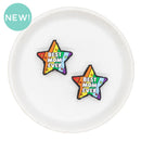 Best Mom Ever Rainbow Star Silicone Focal Bead 28x30mm (Package of 2)